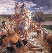 William Bell Scott The Romans Cause a Wall to be Built for the Protection of the South Spain oil painting artist
